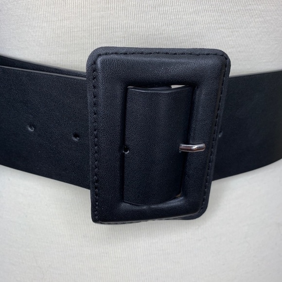 ZARA NWOT Black Thick Belt - Picture 2 of 7